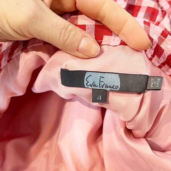 Eva Franco Plaid Full Textured Pleated A-Line Midi Skirt Pink Combo 4 - Picture 2 of 5